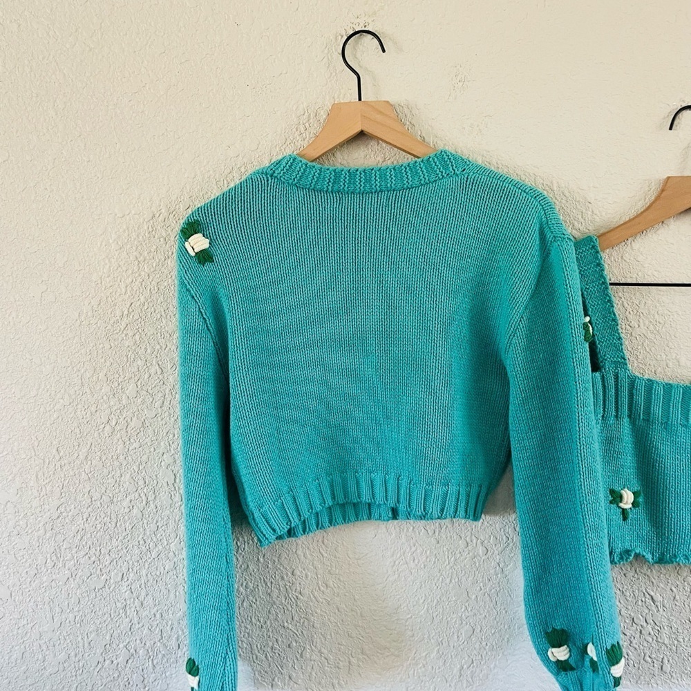 4SIENNA Teal Embroidered Sweater Set - Picture 8 of 12